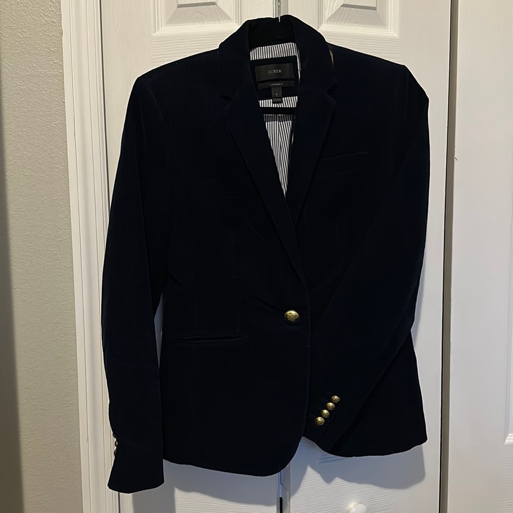 J. Crew Dark Navy Corduroy Blazer - Size 6